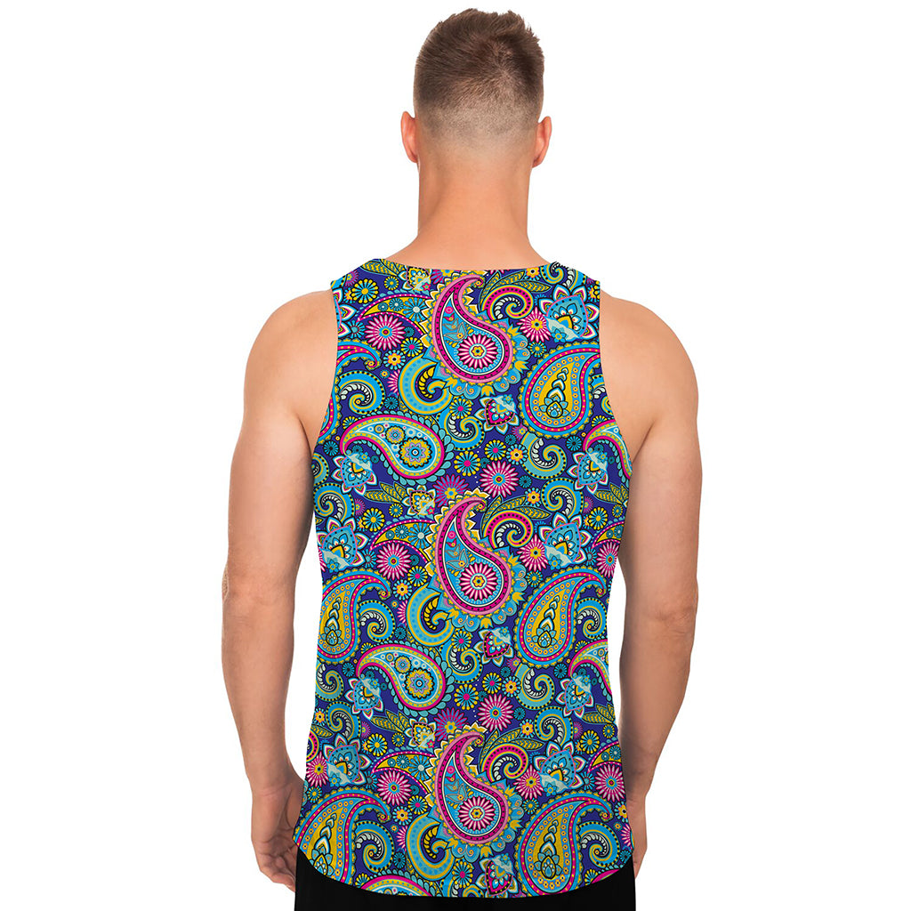 Colorful Paisley Pattern Print Men's Tank Top