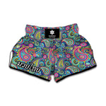 Colorful Paisley Pattern Print Muay Thai Boxing Shorts