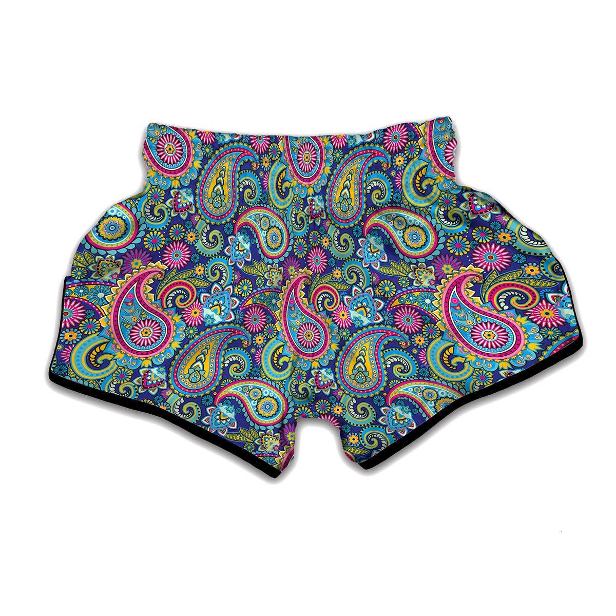 Colorful Paisley Pattern Print Muay Thai Boxing Shorts