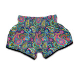 Colorful Paisley Pattern Print Muay Thai Boxing Shorts