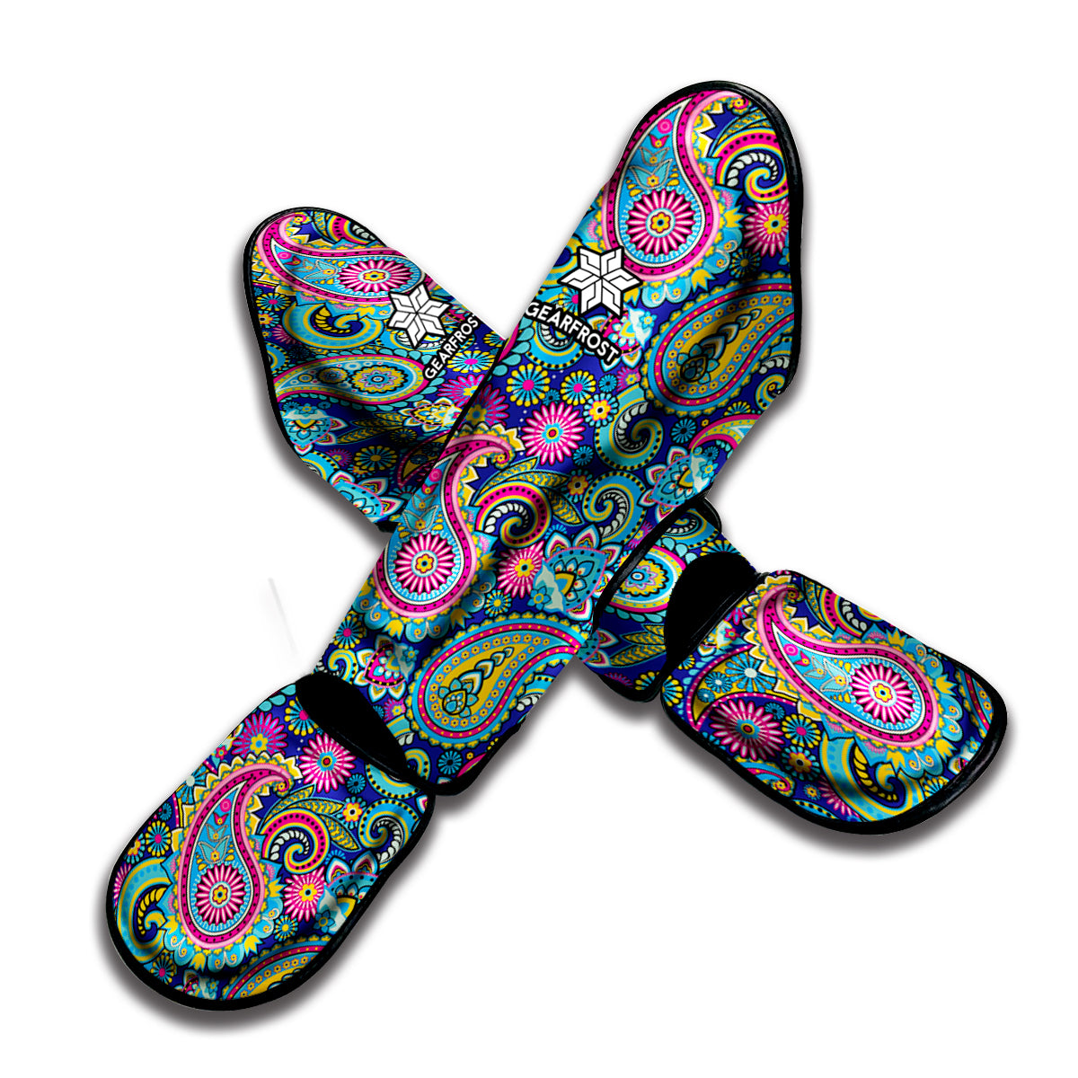 Colorful Paisley Pattern Print Muay Thai Shin Guard