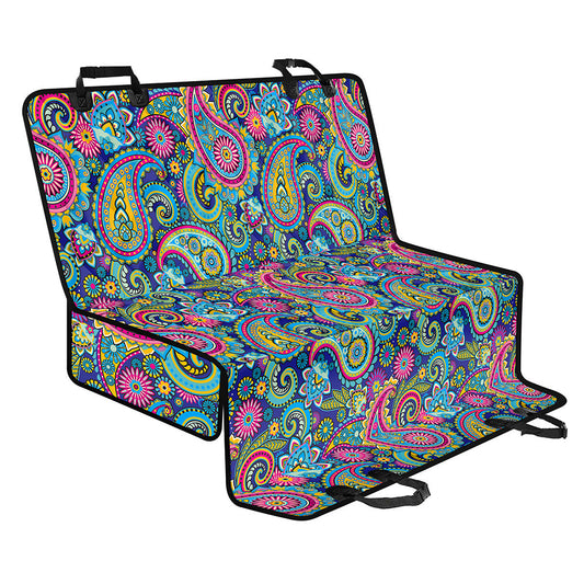 Colorful Paisley Pattern Print Pet Car Back Seat Cover