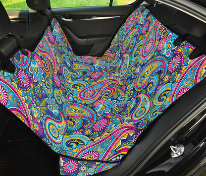 Colorful Paisley Pattern Print Pet Car Back Seat Cover