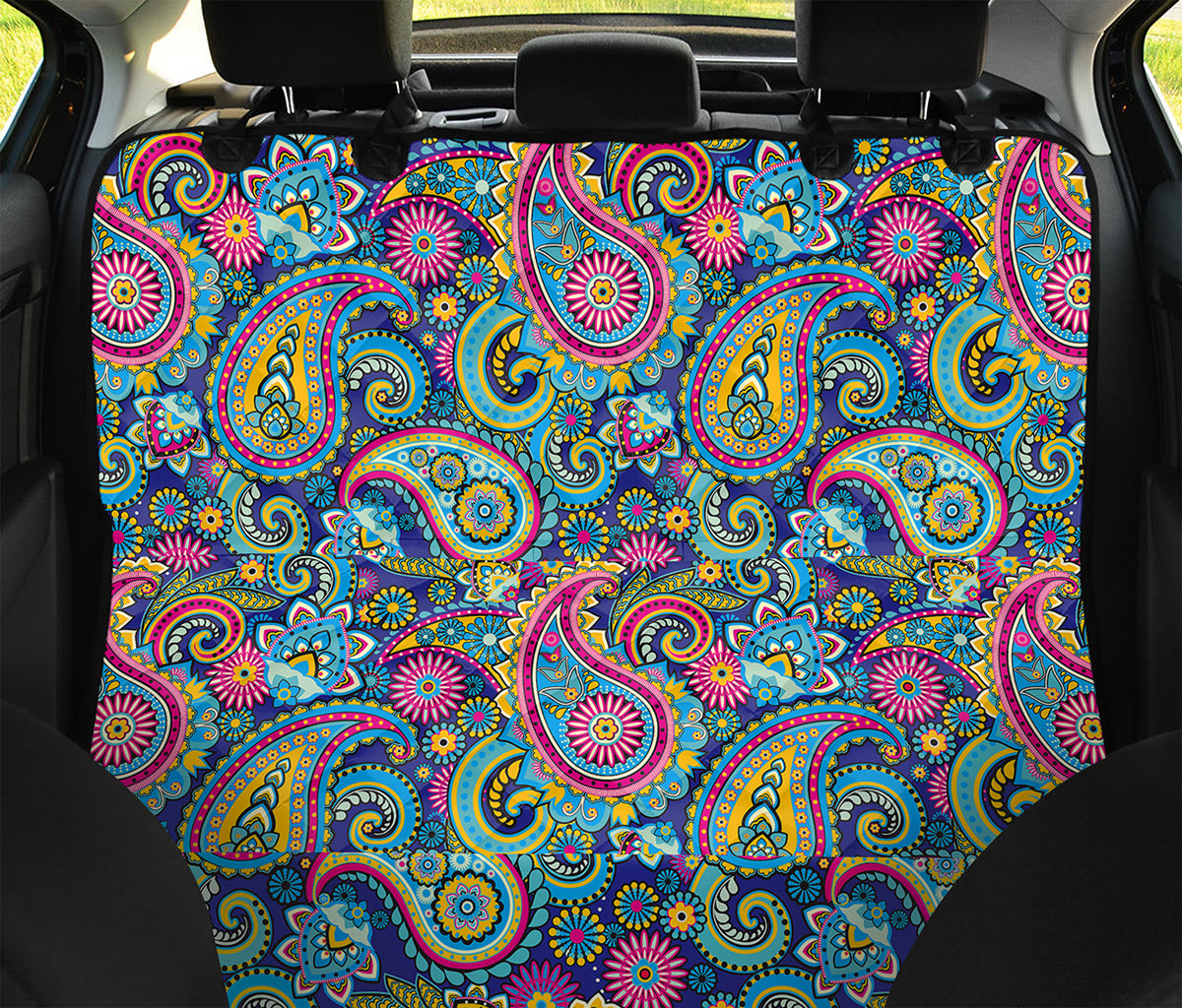 Colorful Paisley Pattern Print Pet Car Back Seat Cover