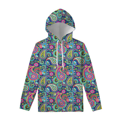 Colorful Paisley Pattern Print Pullover Hoodie