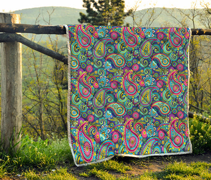 Colorful Paisley Pattern Print Quilt