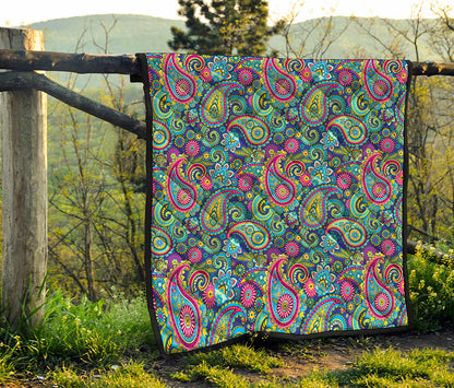 Colorful Paisley Pattern Print Quilt