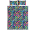 Colorful Paisley Pattern Print Quilt Bed Set