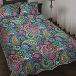 Colorful Paisley Pattern Print Quilt Bed Set