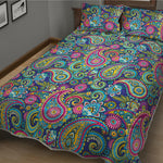 Colorful Paisley Pattern Print Quilt Bed Set