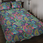 Colorful Paisley Pattern Print Quilt Bed Set