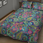 Colorful Paisley Pattern Print Quilt Bed Set