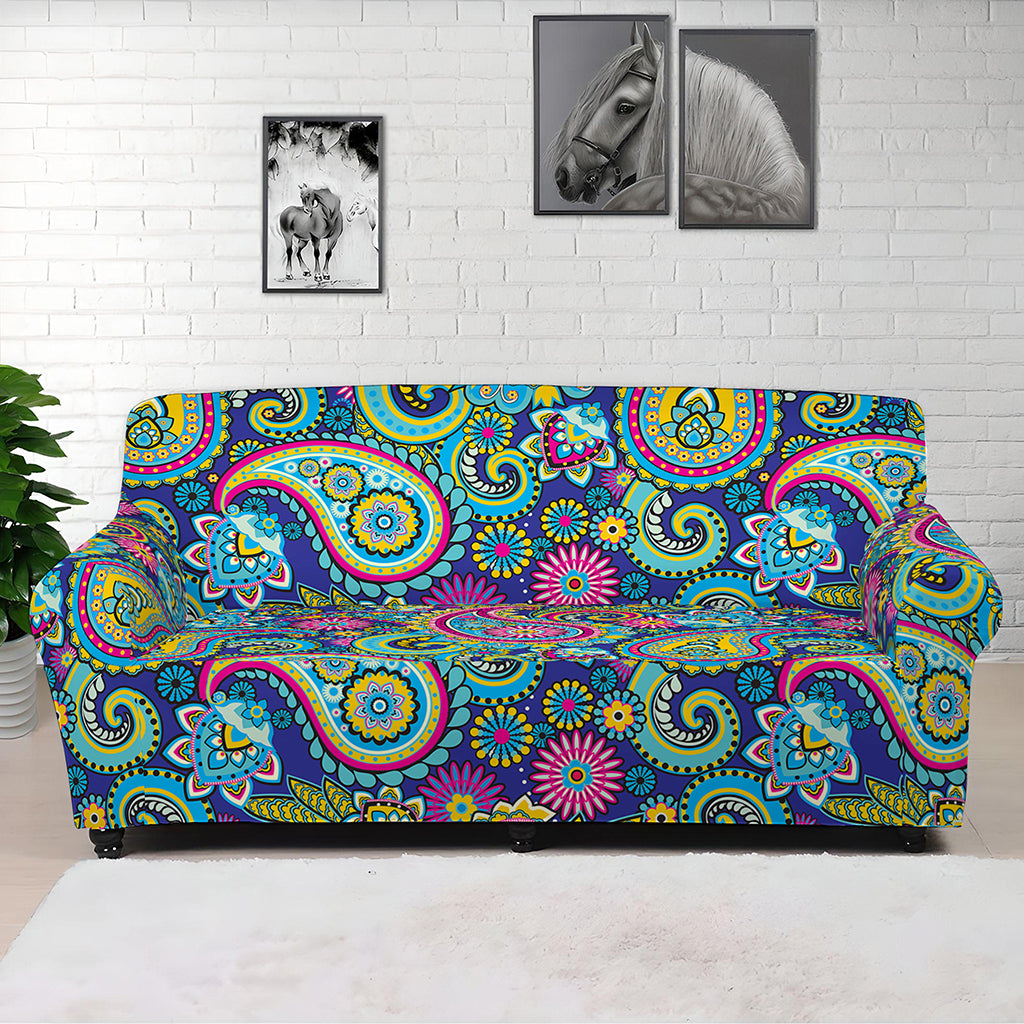 Colorful Paisley Pattern Print Sofa Cover
