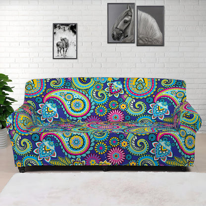 Colorful Paisley Pattern Print Sofa Cover