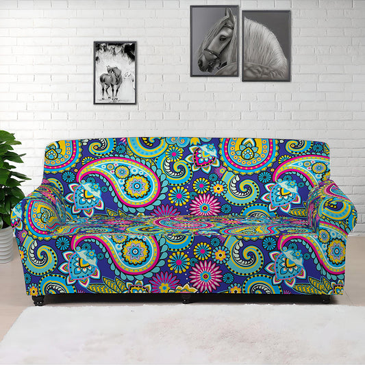 Colorful Paisley Pattern Print Sofa Cover