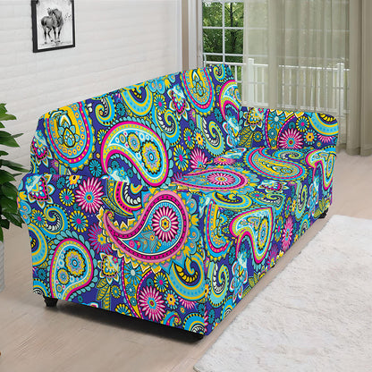 Colorful Paisley Pattern Print Sofa Cover
