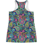 Colorful Paisley Pattern Print Women's Racerback Tank Top