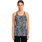 Colorful Paisley Pattern Print Women's Racerback Tank Top