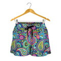 Colorful Paisley Pattern Print Women's Shorts