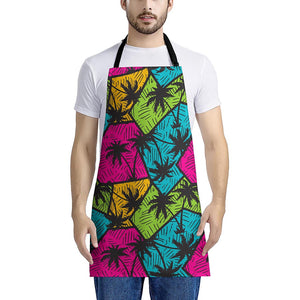 Colorful Palm Tree Pattern Print Apron