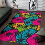 Colorful Palm Tree Pattern Print Area Rug GearFrost