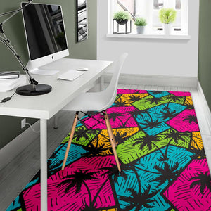 Colorful Palm Tree Pattern Print Area Rug GearFrost