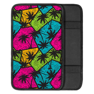 Colorful Palm Tree Pattern Print Car Center Console Cover