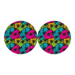 Colorful Palm Tree Pattern Print Car Coasters