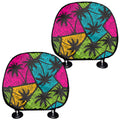 Colorful Palm Tree Pattern Print Car Headrest Covers