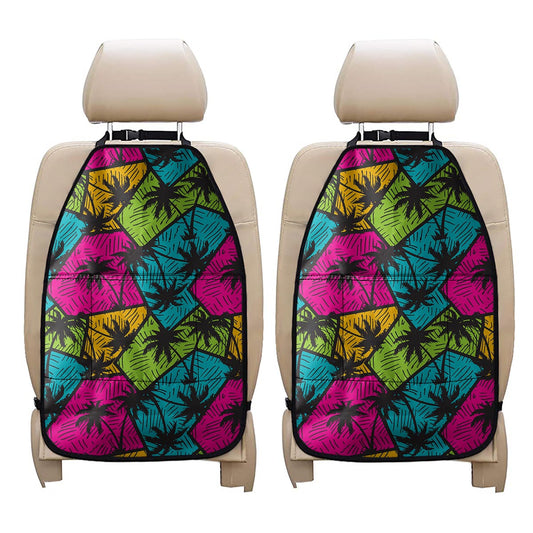 Colorful Palm Tree Pattern Print Car Seat Organizers