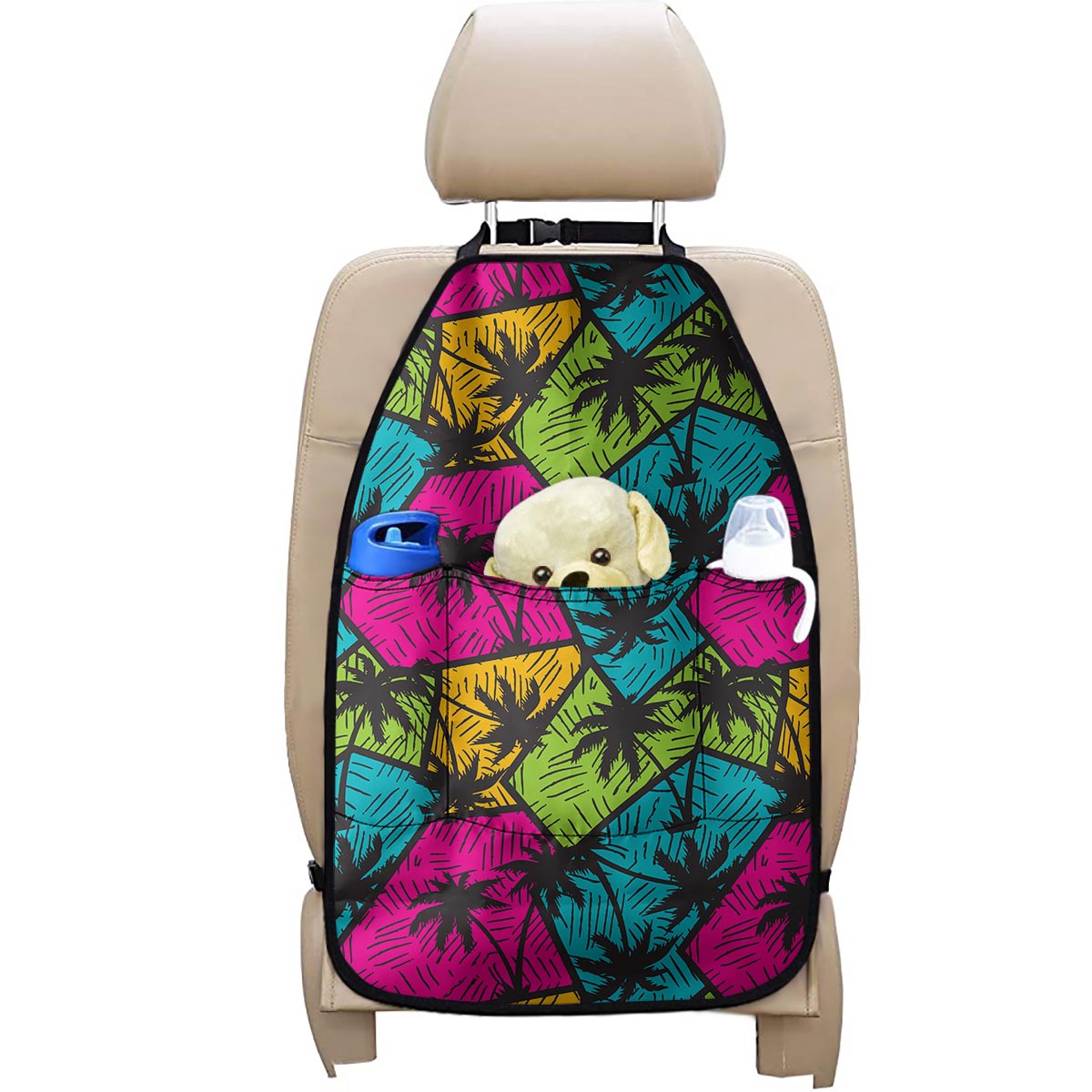 Colorful Palm Tree Pattern Print Car Seat Organizers