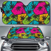 Colorful Palm Tree Pattern Print Car Sun Shade GearFrost