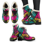 Colorful Palm Tree Pattern Print Comfy Boots GearFrost