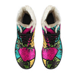 Colorful Palm Tree Pattern Print Comfy Boots GearFrost