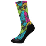 Colorful Palm Tree Pattern Print Crew Socks