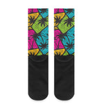 Colorful Palm Tree Pattern Print Crew Socks