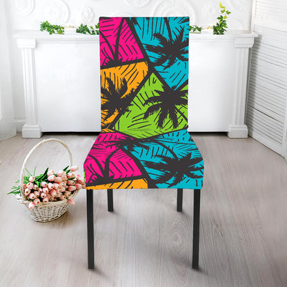 Colorful Palm Tree Pattern Print Dining Chair Slipcover