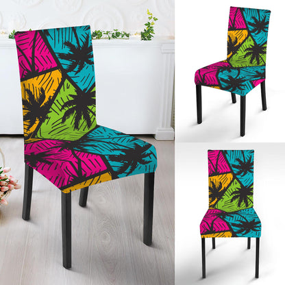 Colorful Palm Tree Pattern Print Dining Chair Slipcover