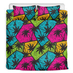 Colorful Palm Tree Pattern Print Duvet Cover Bedding Set