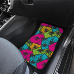 Colorful Palm Tree Pattern Print Front and Back Car Floor Mats