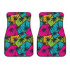 Colorful Palm Tree Pattern Print Front Car Floor Mats