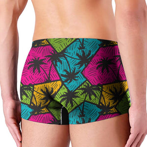Colorful Palm Tree Pattern Print Men's Boxer Briefs