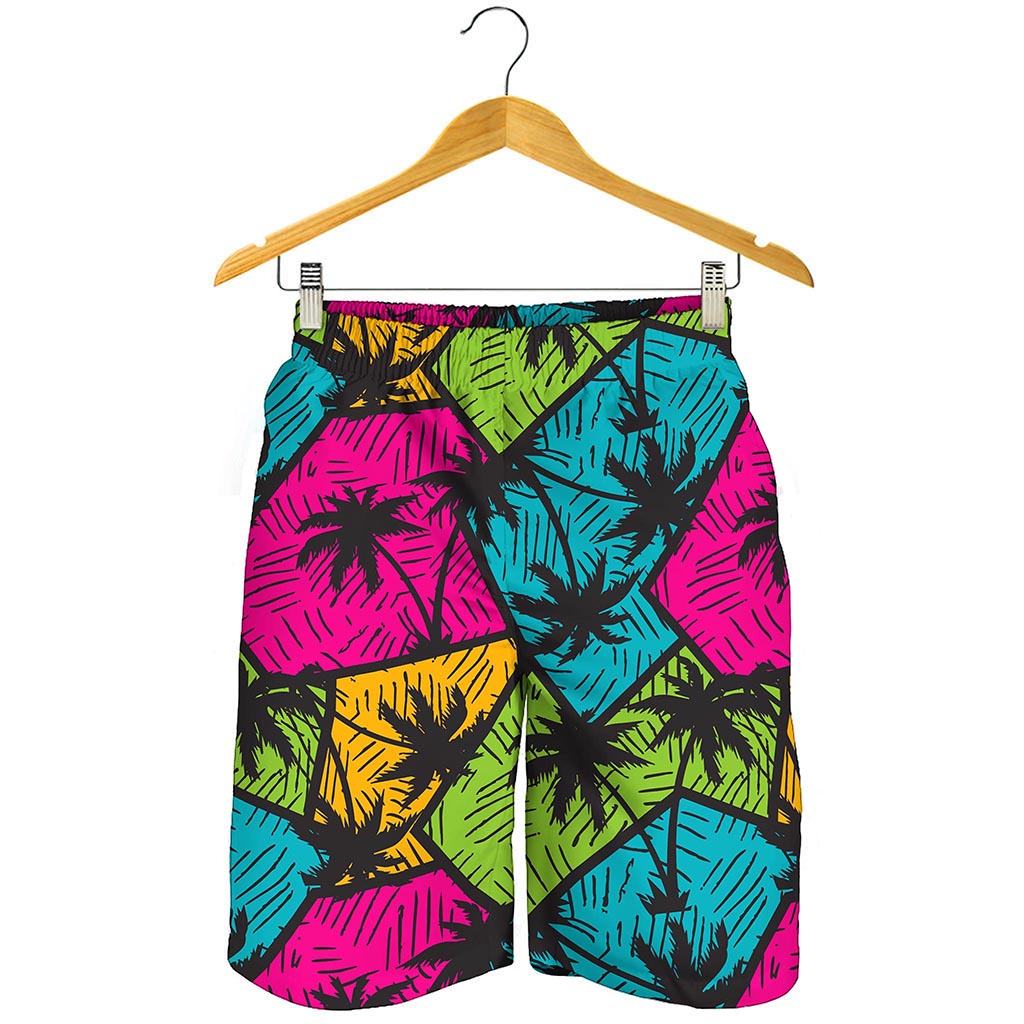 Colorful Palm Tree Pattern Print Men's Shorts