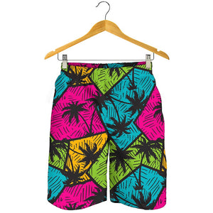 Colorful Palm Tree Pattern Print Men's Shorts