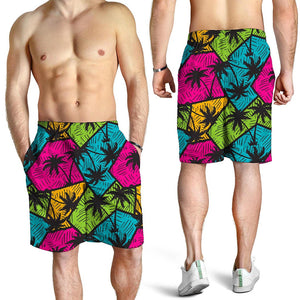Colorful Palm Tree Pattern Print Men's Shorts