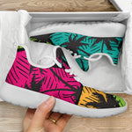 Colorful Palm Tree Pattern Print Mesh Knit Shoes GearFrost