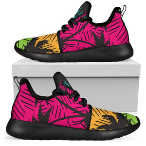 Colorful Palm Tree Pattern Print Mesh Knit Shoes GearFrost