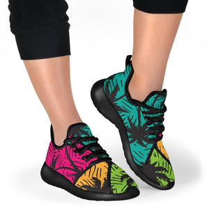 Colorful Palm Tree Pattern Print Mesh Knit Shoes GearFrost