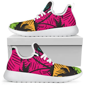 Colorful Palm Tree Pattern Print Mesh Knit Shoes GearFrost