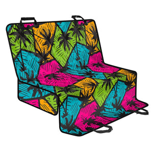 Colorful Palm Tree Pattern Print Pet Car Back Seat Cover